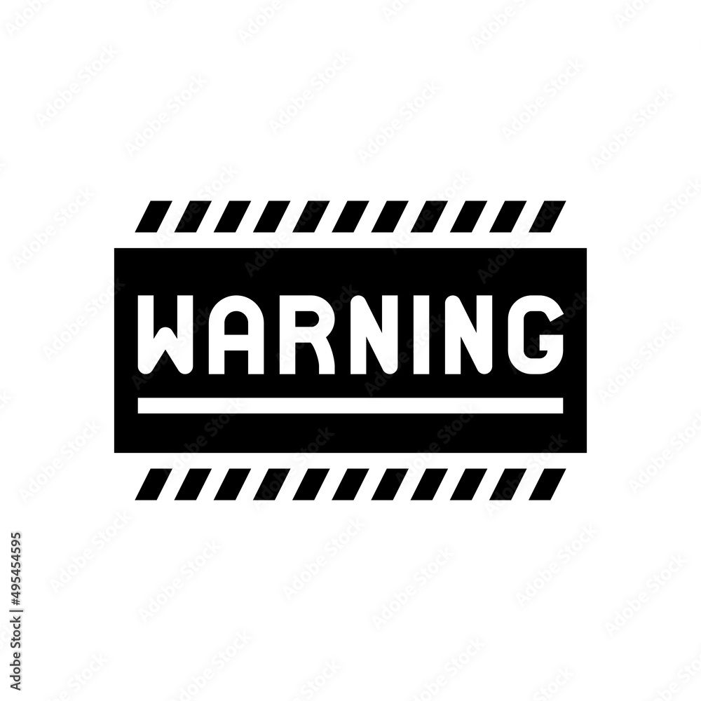 warning sign glyph icon vector. warning sign sign. isolated contour symbol black illustration