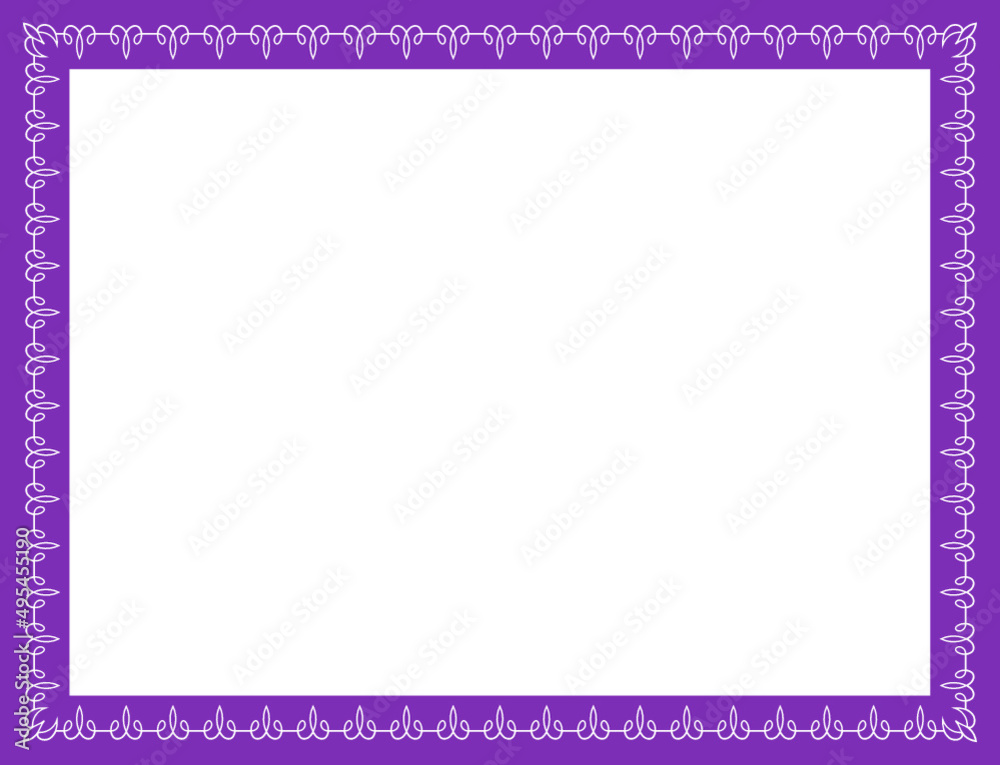Purple vintage background. Vector shape with border frame