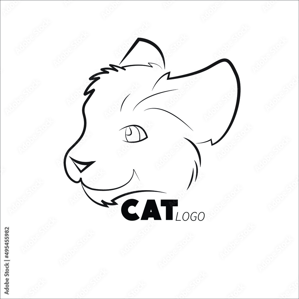 Vector of a cat face logo design on white background