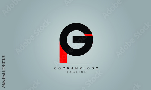 Alphabet letters Initials logo GP