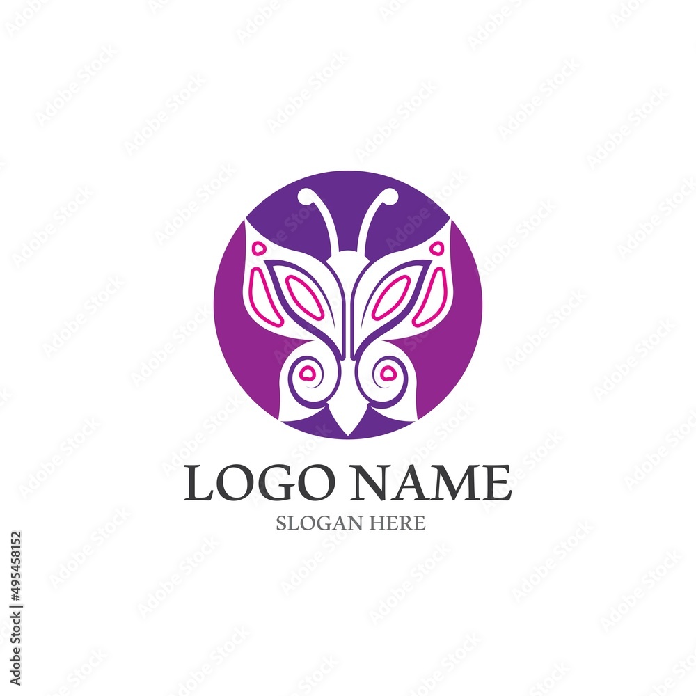 Fototapeta premium Beauty Butterfly icon vector design