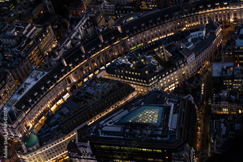 Aerial illuminated London view of Piccadilly Circus UK фототапет