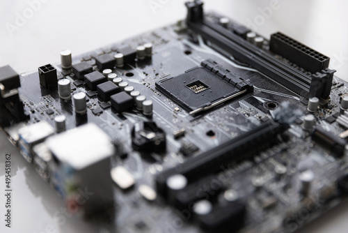 modern motherboard for computer close-up