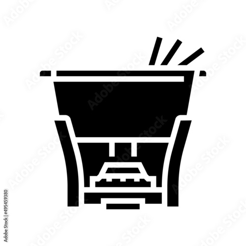 cast iron fondue pot glyph icon vector. cast iron fondue pot sign. isolated contour symbol black illustration