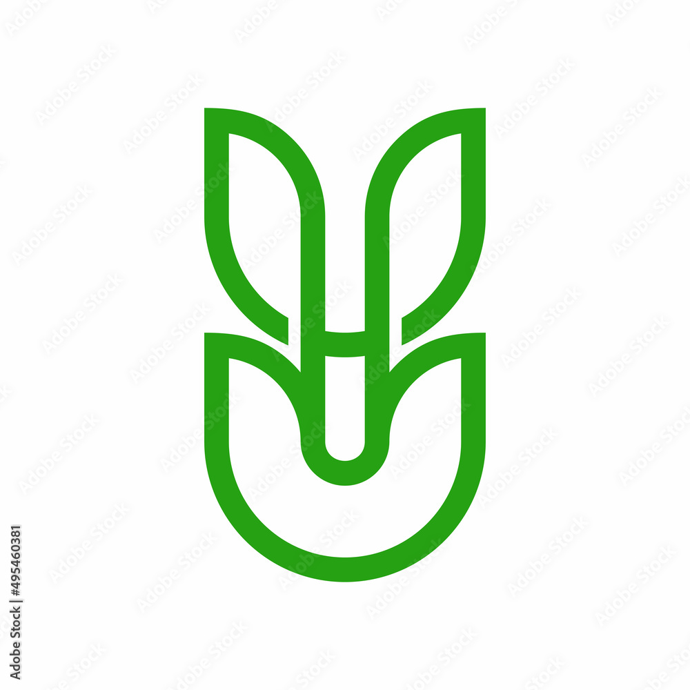 Letter U Leaf Nature Logo Design Element Letter U Leaf Nature Logo Design Element