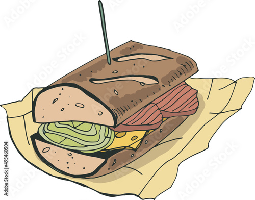 Sandwich Hand Drawn Illustration
