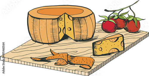 Cheese Hand Drawn Illustration