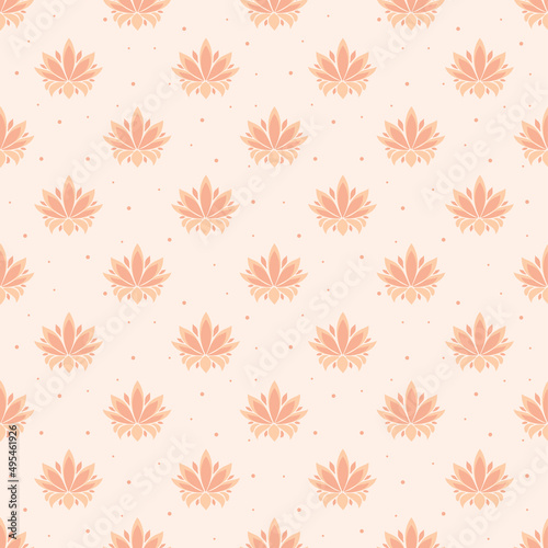 Simple seamless lotus pattern. Delicate ornament