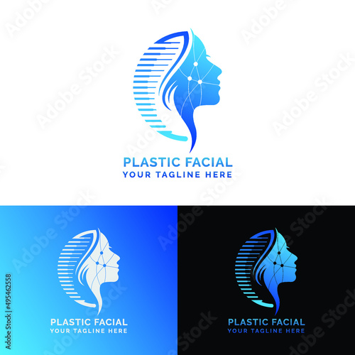 plastic Facial-Facial plastic surgery icon. Isolated aesthetic and facial plastic surgery icon line style. Premium quality symbol drawing concept for your logo web mobile app UI design.