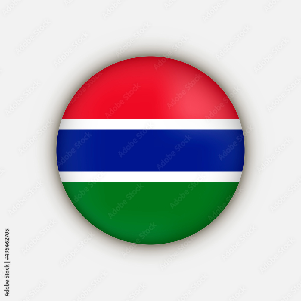 Fototapeta premium Country Gambia. Gambia flag. Vector illustration.