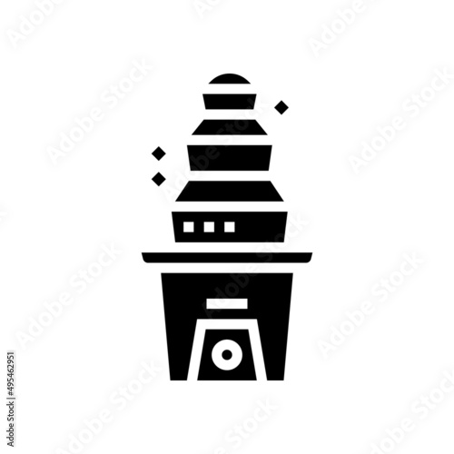 chocolate fondue fountain glyph icon vector. chocolate fondue fountain sign. isolated contour symbol black illustration