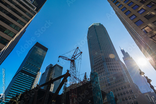 Photography The replacement construction of the new headquarter JP Morgan Chase Building is in progress along Park Avenue among Midtown Manhattan skyscraper on October 28, 2021 on New York City NY USA