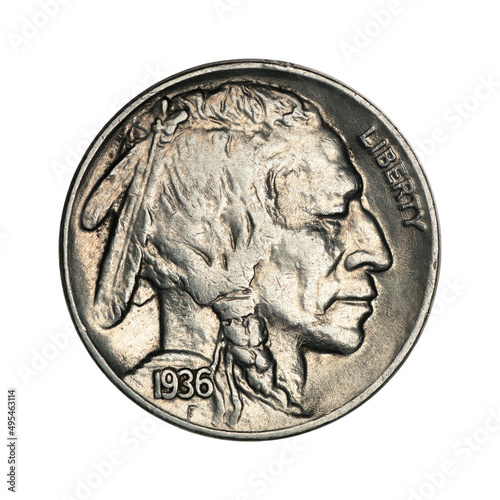 US coin 5 cents 1936