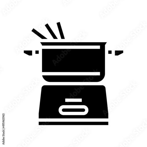 electric fondue pot glyph icon vector. electric fondue pot sign. isolated contour symbol black illustration