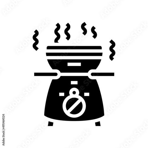 warmer fondue glyph icon vector. warmer fondue sign. isolated contour symbol black illustration
