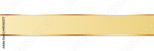 Free Download long yellow ribbon banner with gold frame on white background - vector design element  - GFXLoad