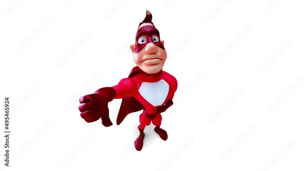 Fun 3D cartoon fun superhero