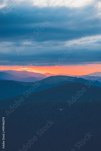 sunset in the mountains Ukraine Carpathians © Aleksandr