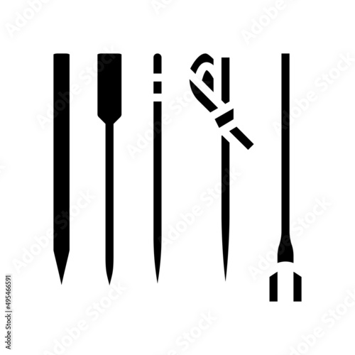 bamboo skewers glyph icon vector. bamboo skewers sign. isolated contour symbol black illustration