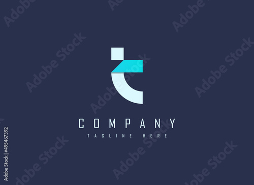 Abstract Initial Letter I and T Logo. Geometric Shape Linked Letter Origami Style isolated on Dark Background. Usable for Business, Technology and Branding Logos. Flat Vector Logo Design Template