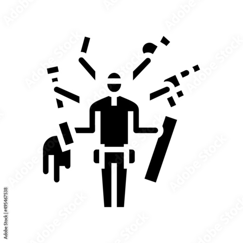 handyman business glyph icon vector. handyman business sign. isolated contour symbol black illustration