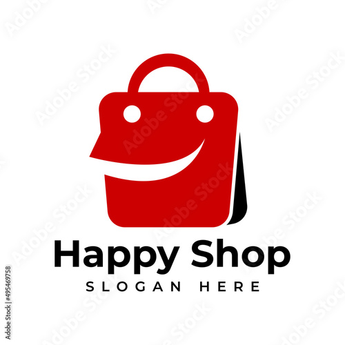 Happy Shop Icon Logo Design Element