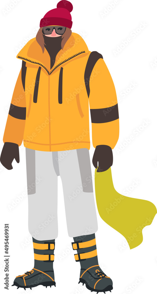 Female Mountaineer or Climber Cartoon Illustration Female Mountaineer or Climber Cartoon Illustration