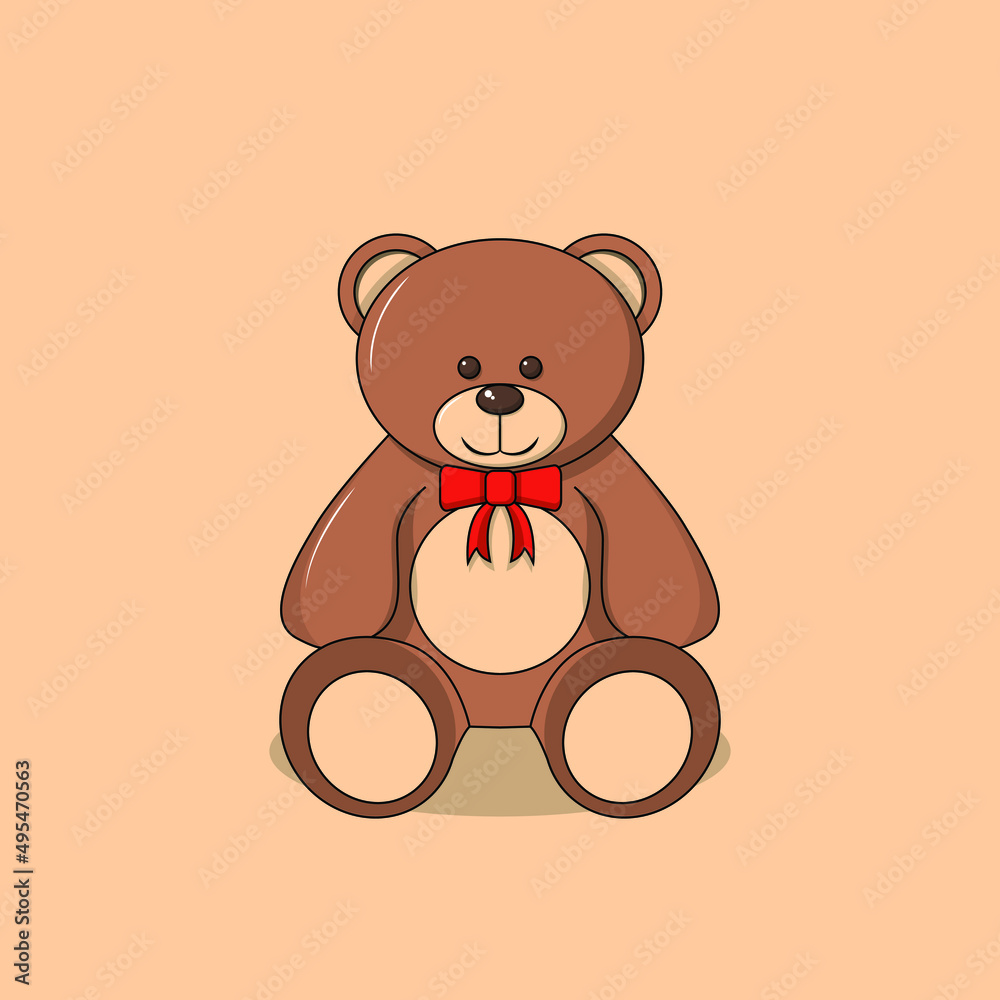 Vector of teddy bear flat design Vector of teddy bear flat design
