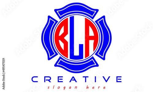 BLA three letters circle monogram initial geometric curves logo design