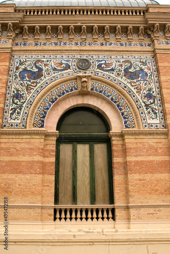 Close up of Velázquez Palace located in Buen Retiro Park, Madrid, Spain. photo