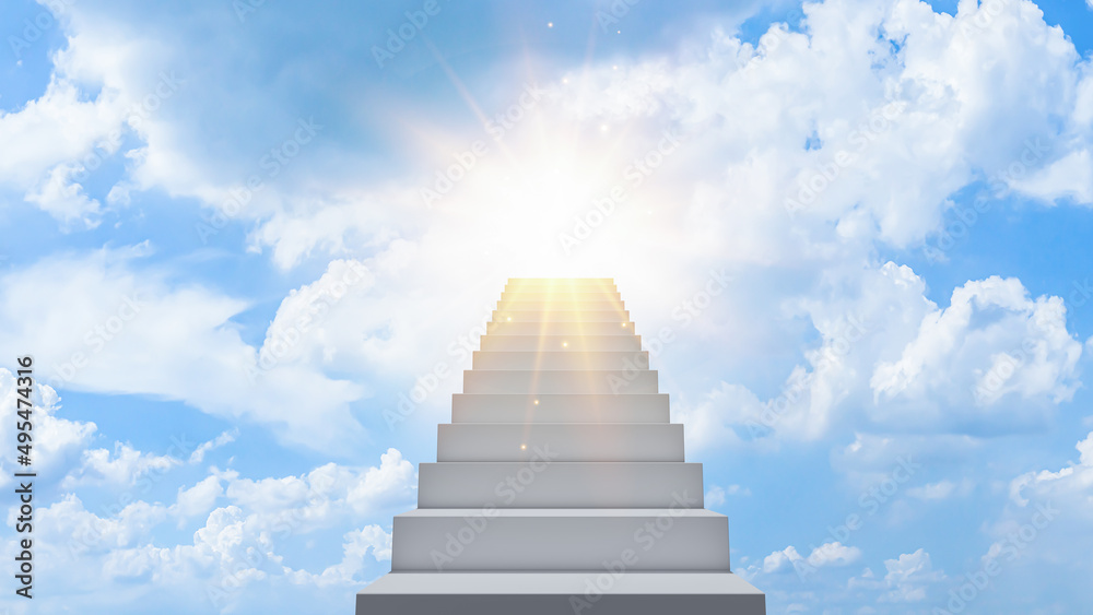 Illustration Of Stairs On The Way To Heaven Background, Way