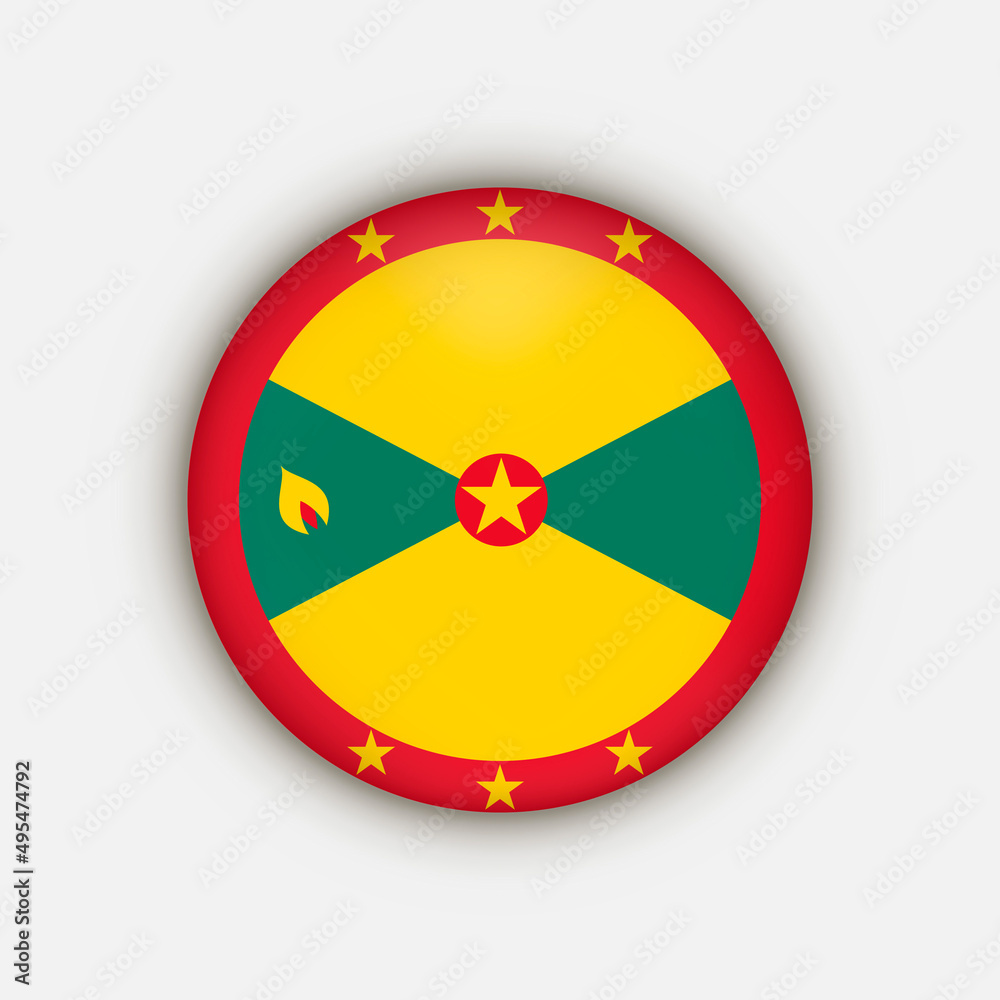 Country Grenada. Grenada flag. Vector illustration.