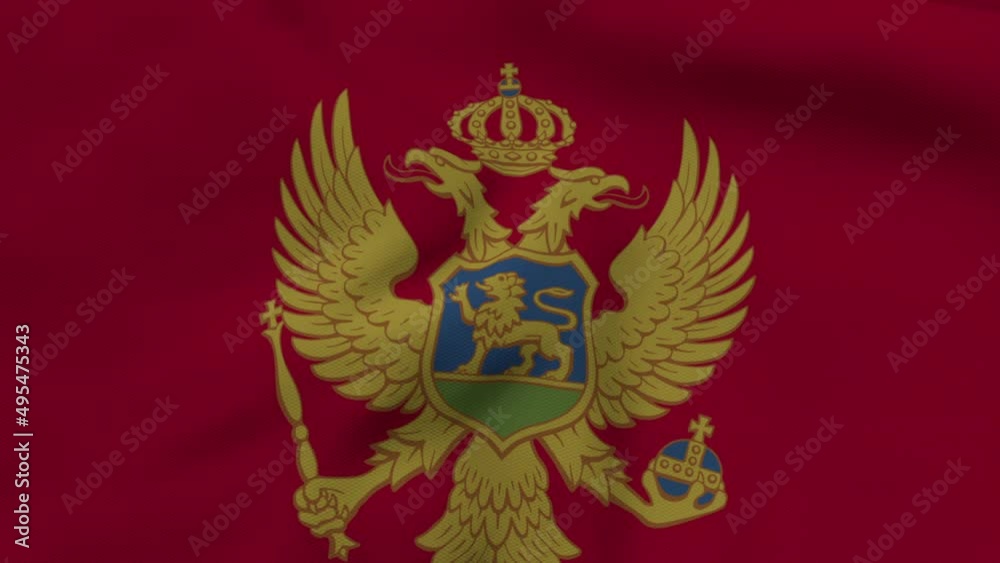 Montenegro flag, flag fluttering like in the wind Montenegro flag, flag fluttering like in the wind