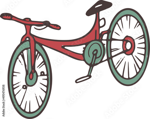 Bicycle Colored Illustration