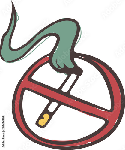 No Smoking Sign Colored Illustration