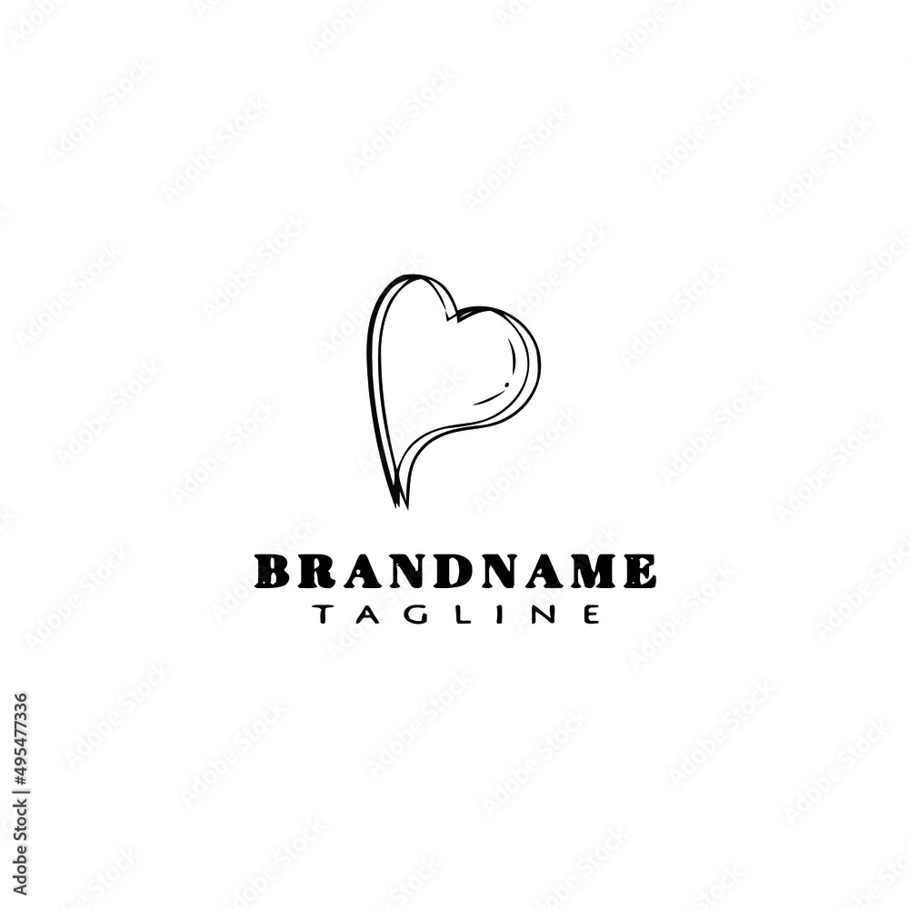 love logo icon cartoon design template black isolated cute illustration love logo icon cartoon design template black isolated cute illustration