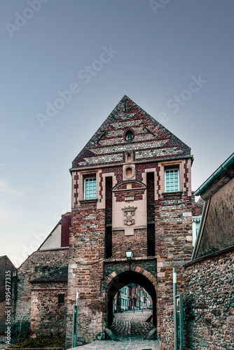 Nevers Gate or Lower Gate dated from the 16th century in Saint Valery sur Somme, beautiful village in the Hauts de France, France photo