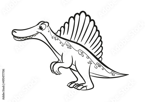 spinosaurus dinosaur cartoon isolated on white
