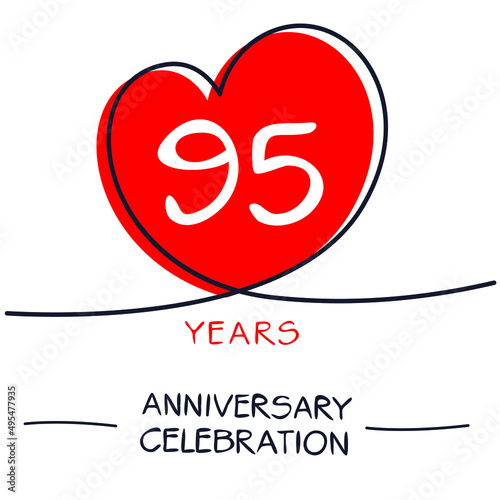 95 years anniversary celebration Design, Vector illustration.