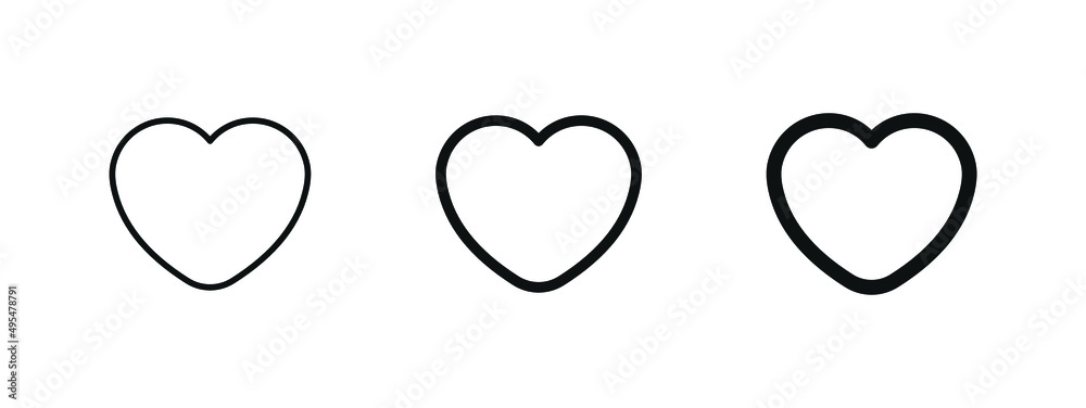 favorite heart shape icon, like love icons
