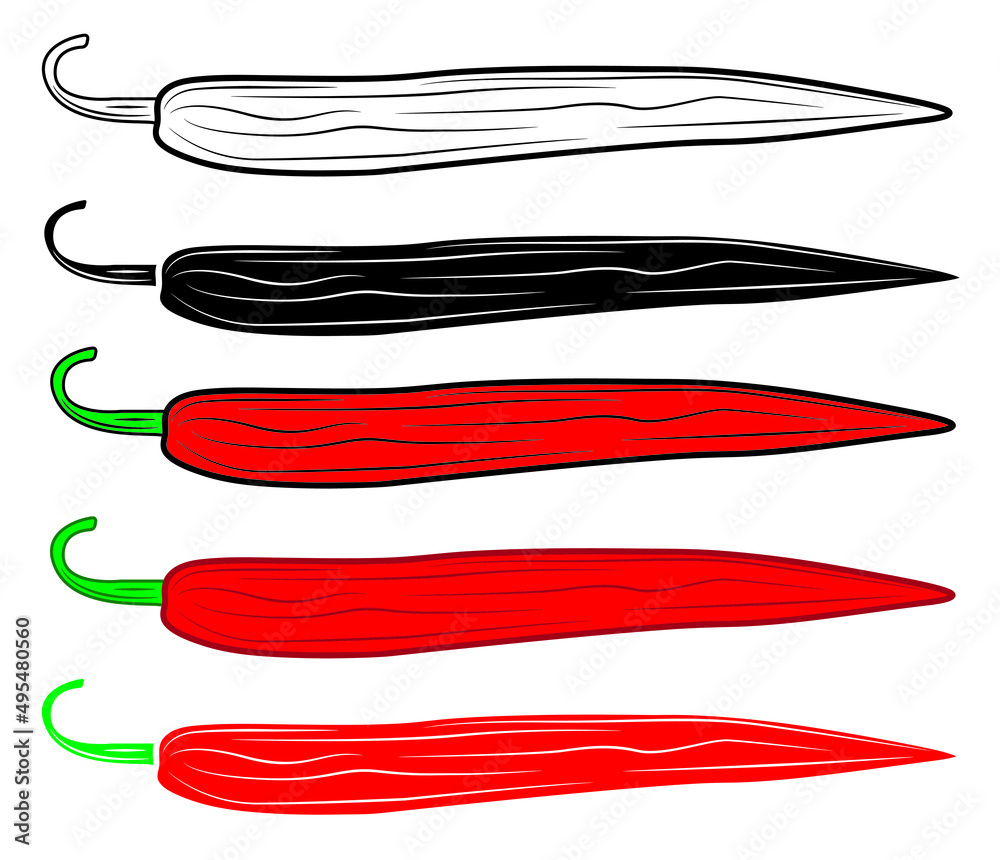 Set of Red Hot Chili Pepper. Hot chili pepper vector icon.
Set of Red Hot Chili Pepper. Hot chili pepper vector icon.