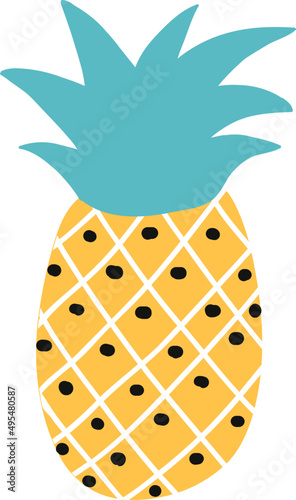 Pineapple Colored Illustration