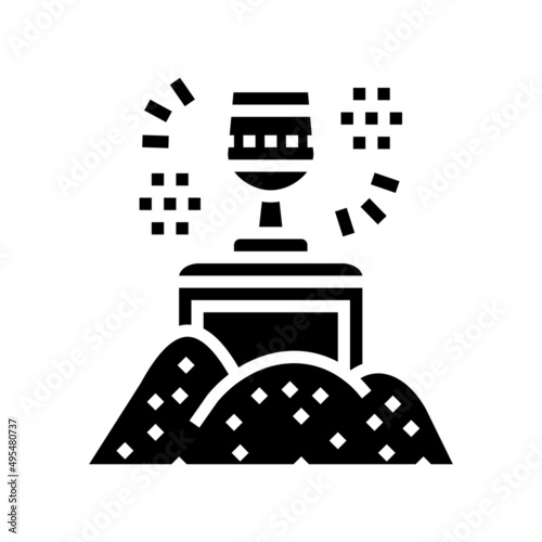 relics treasure glyph icon vector. relics treasure sign. isolated contour symbol black illustration