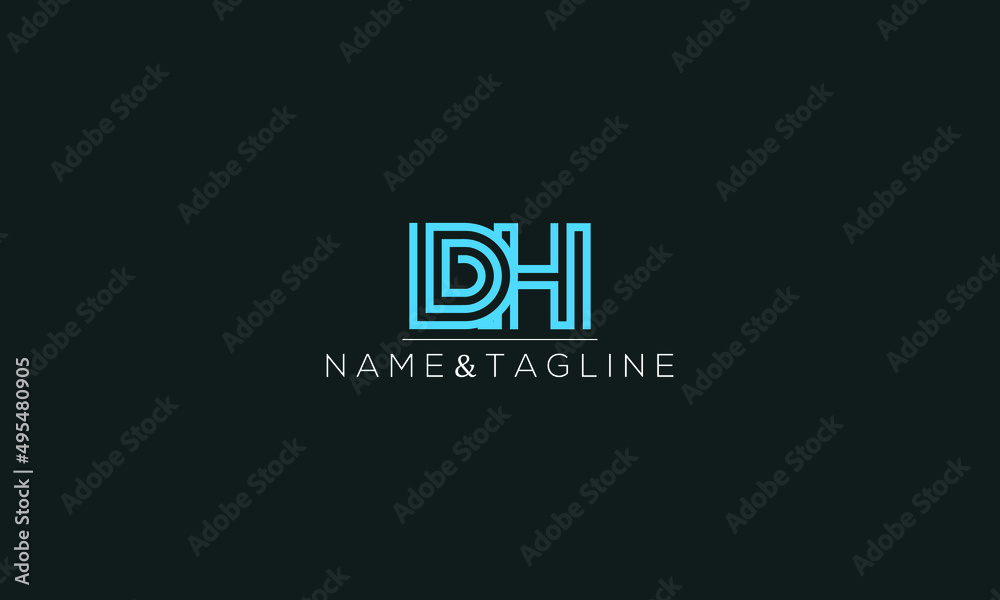 Trendy lines letter D - Icon design - Minimal logo Illustration