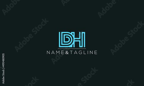 Trendy lines letter D - Icon design - Minimal logo Illustration