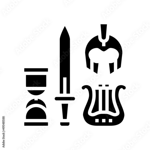 antiques treasure glyph icon vector. antiques treasure sign. isolated contour symbol black illustration