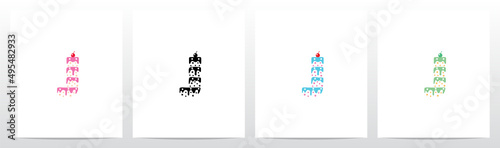 Multilevel Cake Letter Logo Design J