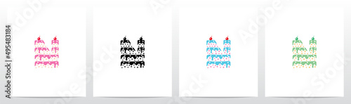 Multilevel Cake Letter Logo Design N