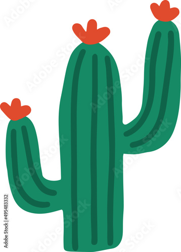 Exotic Cactus Cartoon Illustration