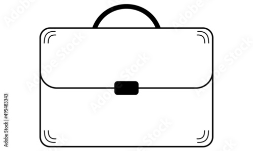 Hand drawn briefcase for a businessman. Bag for storing and carrying documents.